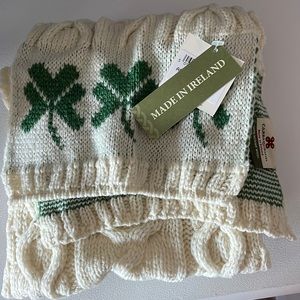 Irish wool shamrock scarf